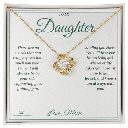 Custom name-personalized Love Knot Necklace gift for daughter