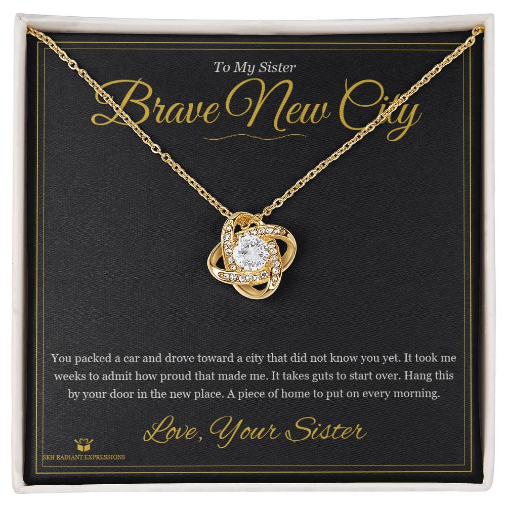 Brave New City - Love Knot Necklace for Sister - personalized keepsake gift from SKH Radiant Expressions