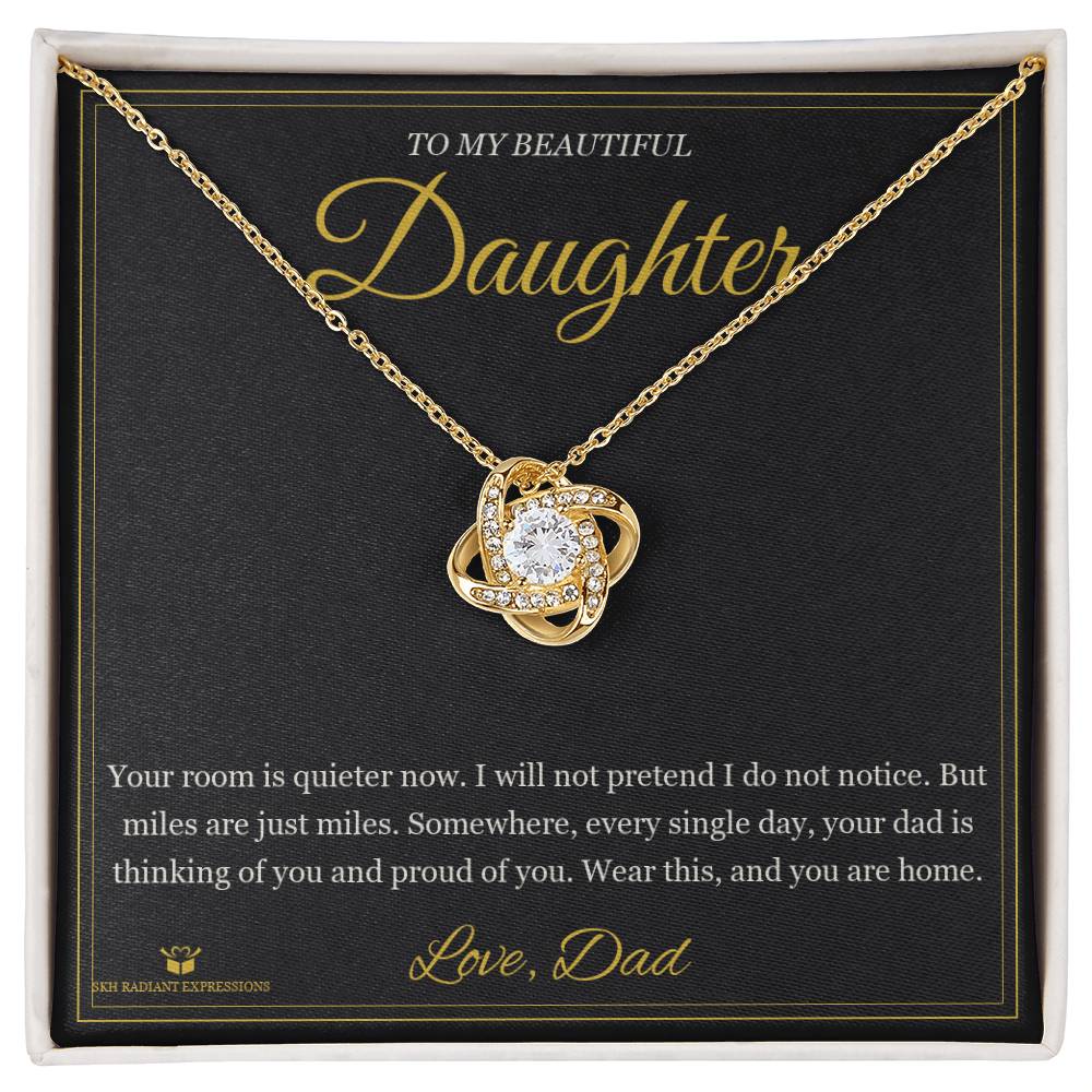 The Miles Between Us - Love Knot Necklace for Daughter - personalized keepsake gift from SKH Radiant Expressions