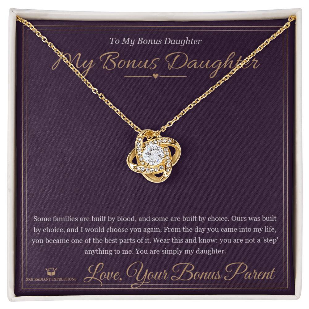 My Bonus Daughter - Love Knot Necklace for Stepdaughter - personalized keepsake gift from SKH Radiant Expressions