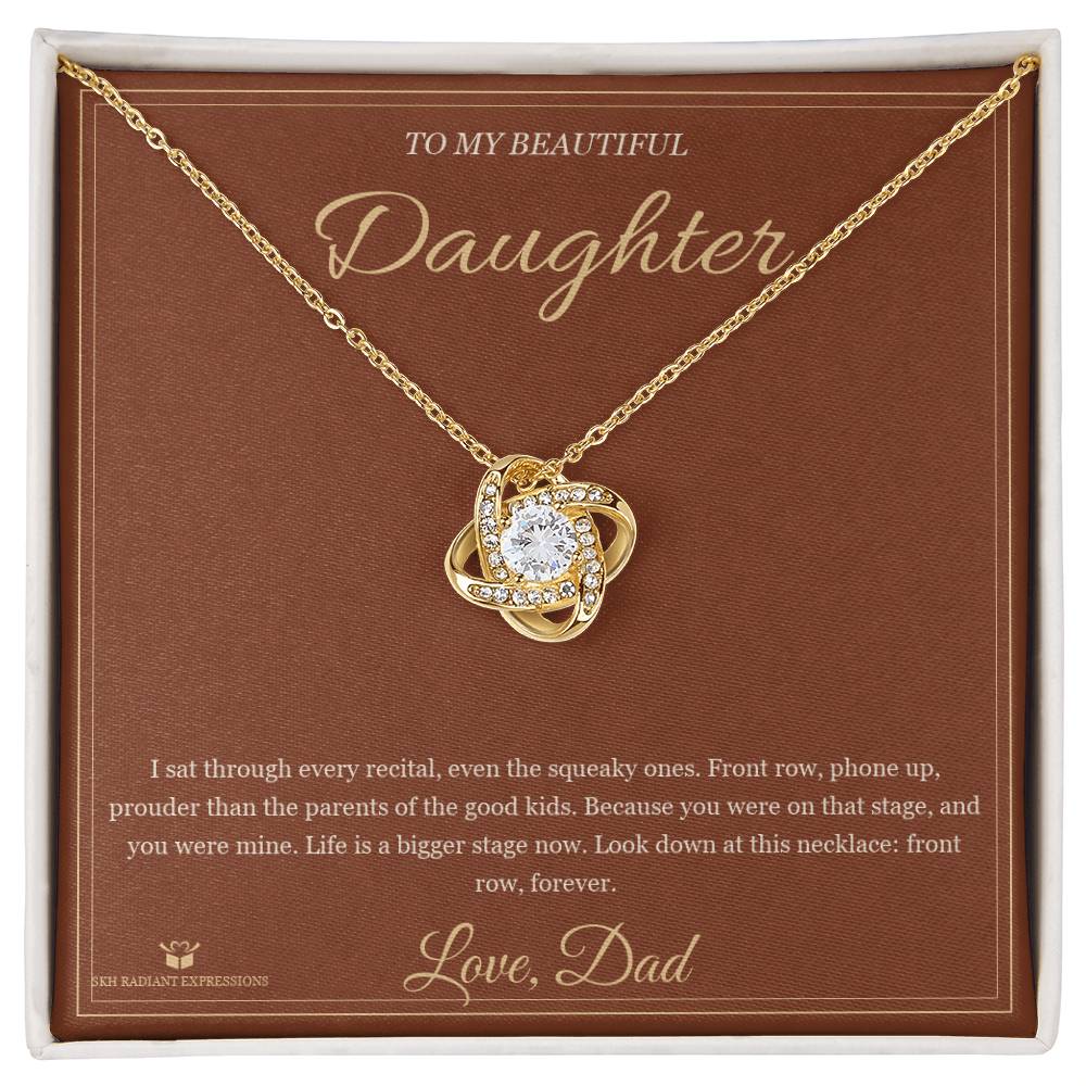 Front Row Forever - Love Knot Necklace for Daughter - personalized keepsake gift from SKH Radiant Expressions