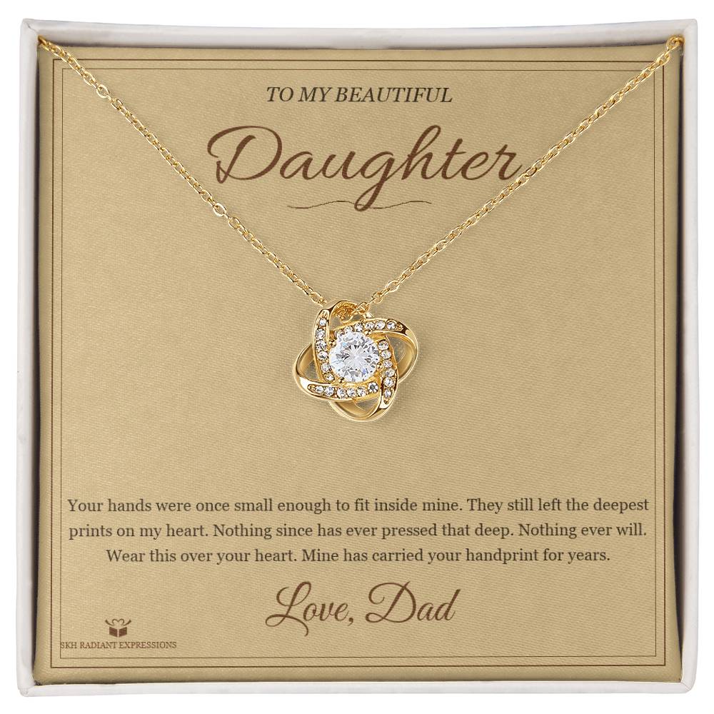 Small Hands, Deep Prints - Love Knot Necklace for Daughter - personalized keepsake gift from SKH Radiant Expressions
