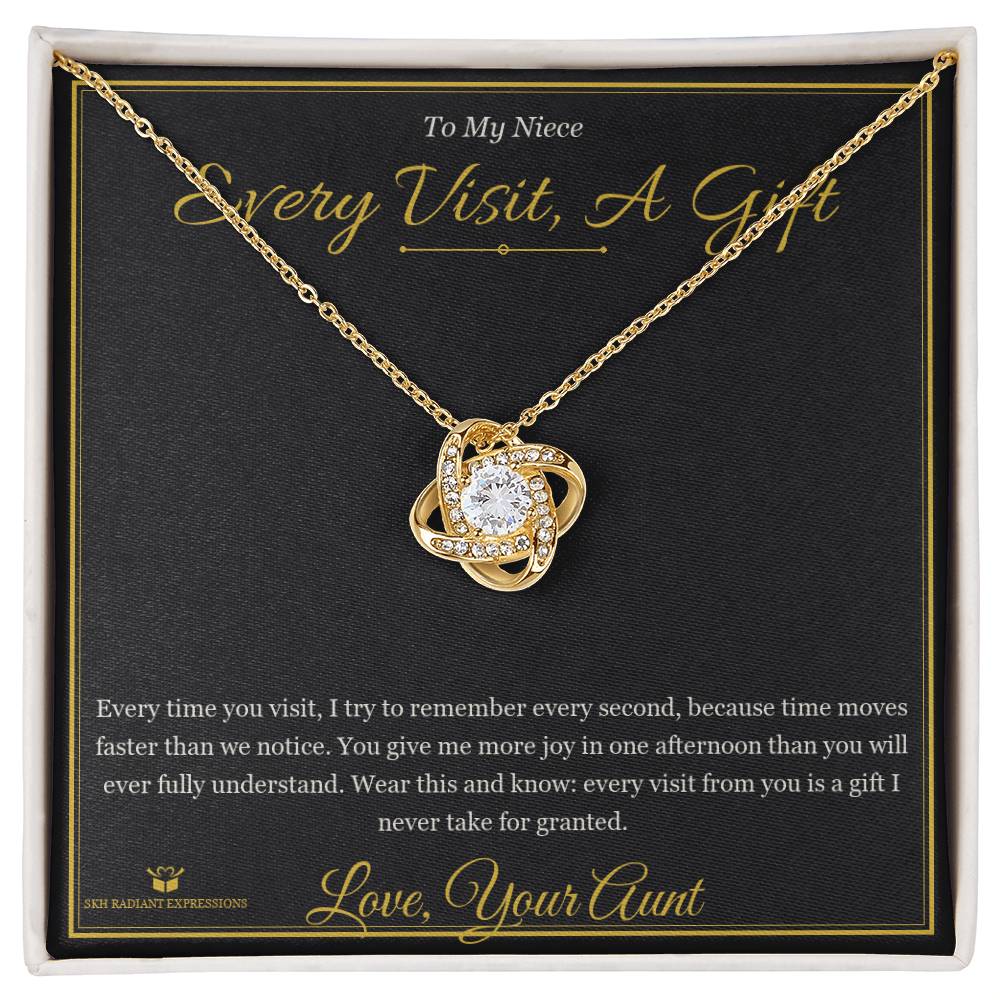 Every Visit, A Gift - Love Knot Necklace for Niece - personalized keepsake gift from SKH Radiant Expressions