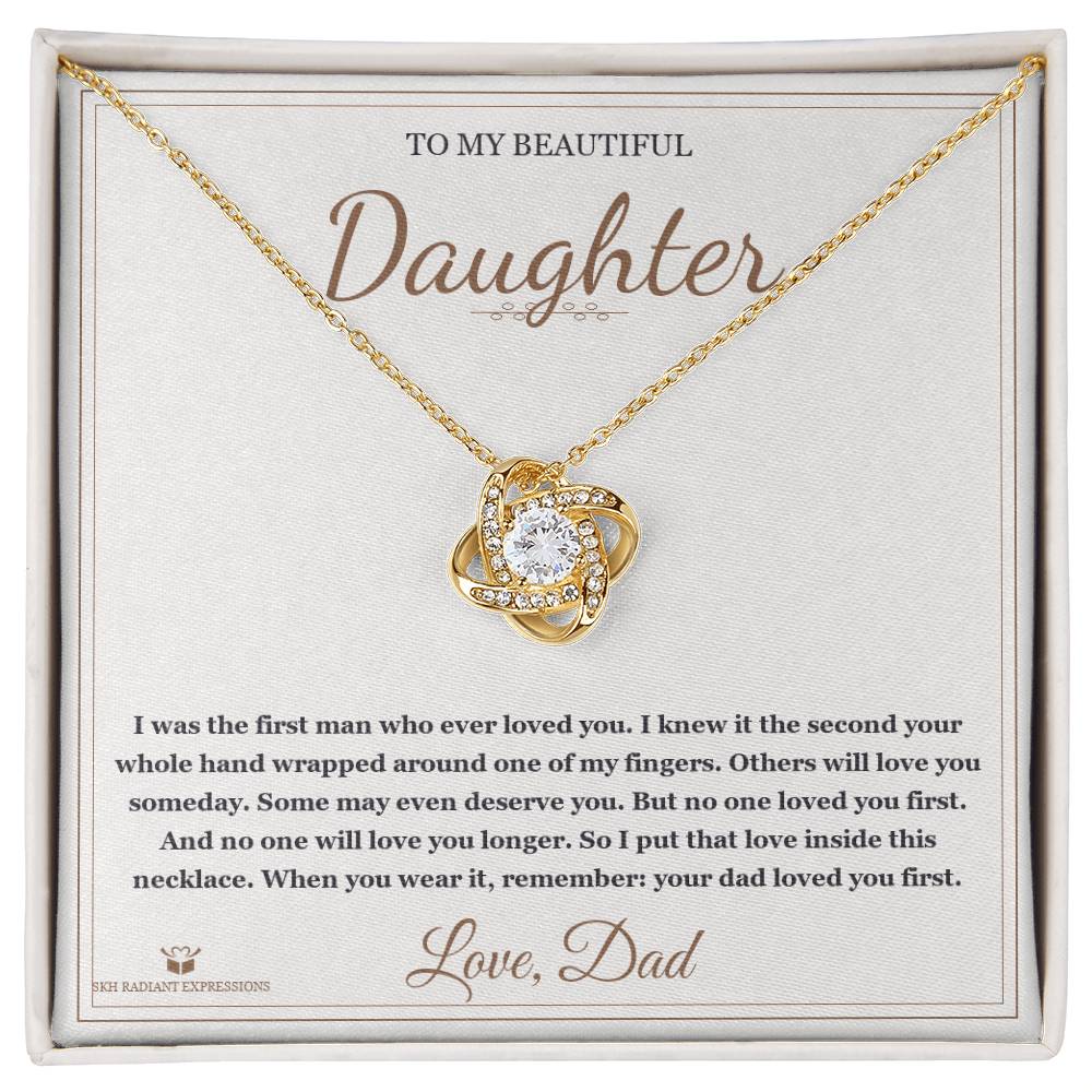 The First Man - Love Knot Necklace for Daughter - personalized keepsake gift from SKH Radiant Expressions