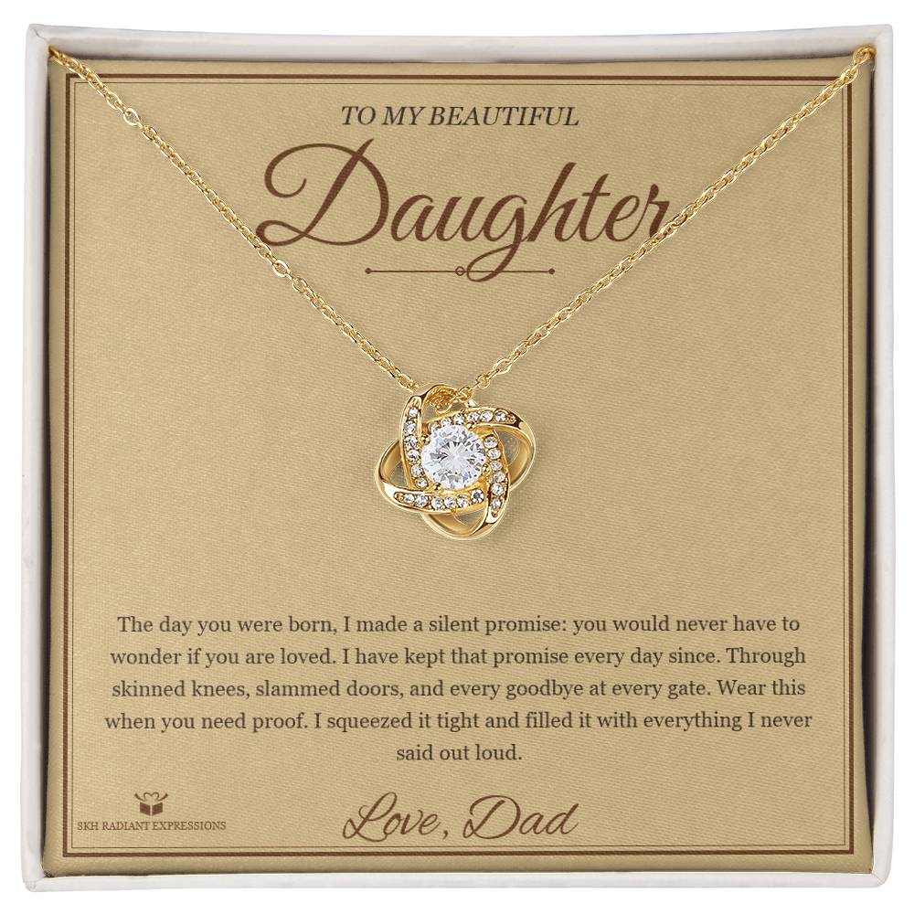 The Silent Promise - Love Knot Necklace for Daughter - personalized keepsake gift from SKH Radiant Expressions