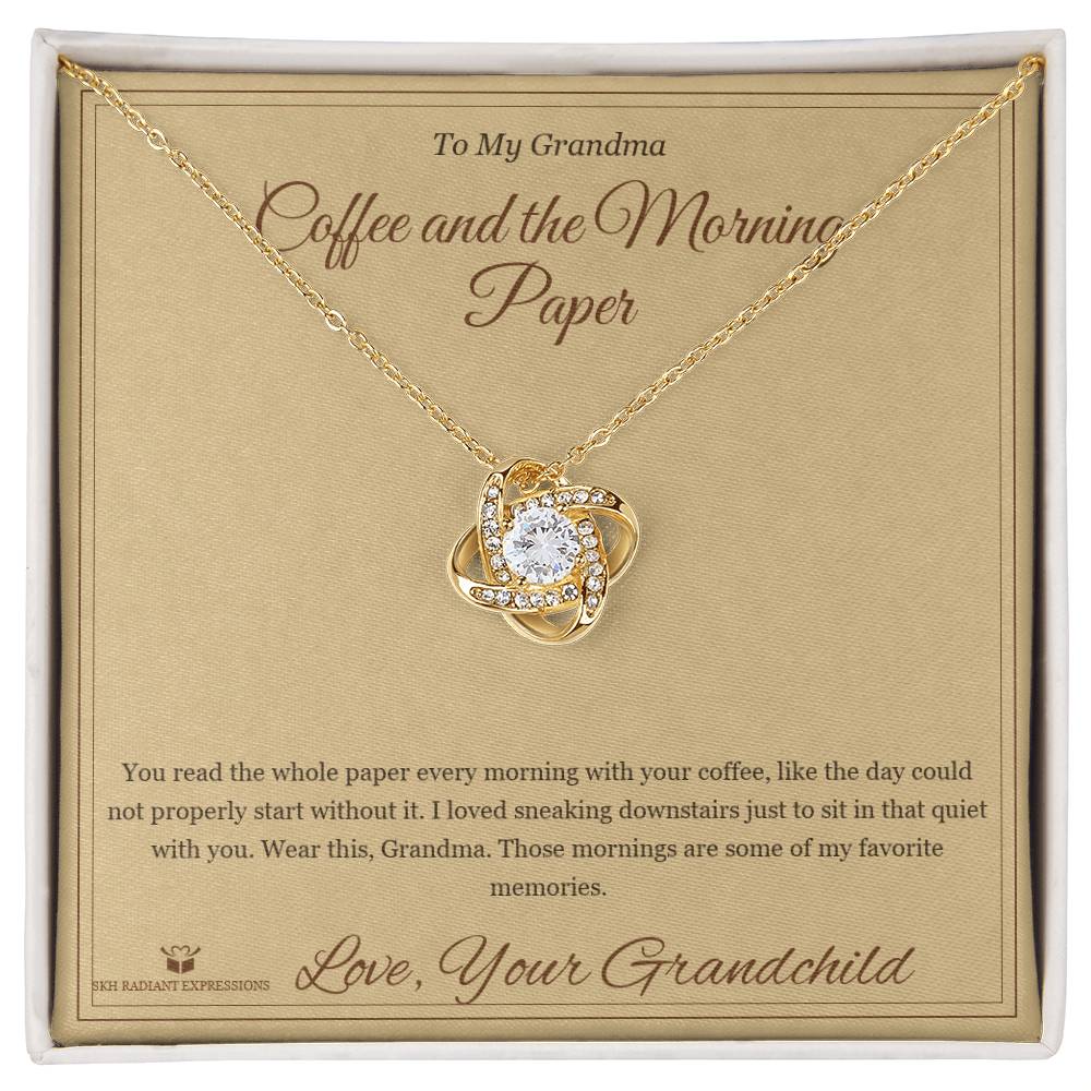 Coffee and the Morning Paper - Love Knot Necklace for Grandmother