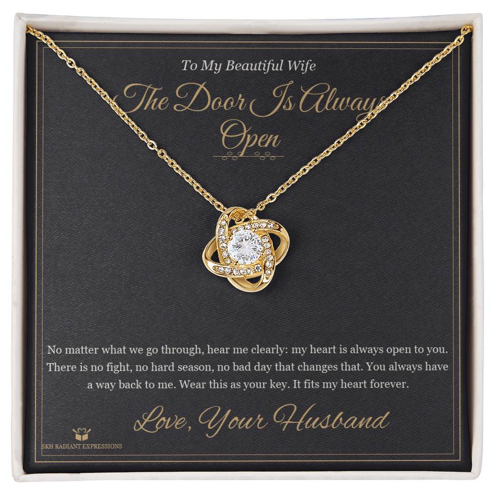 The Door Is Always Open - Love Knot Necklace for Wife