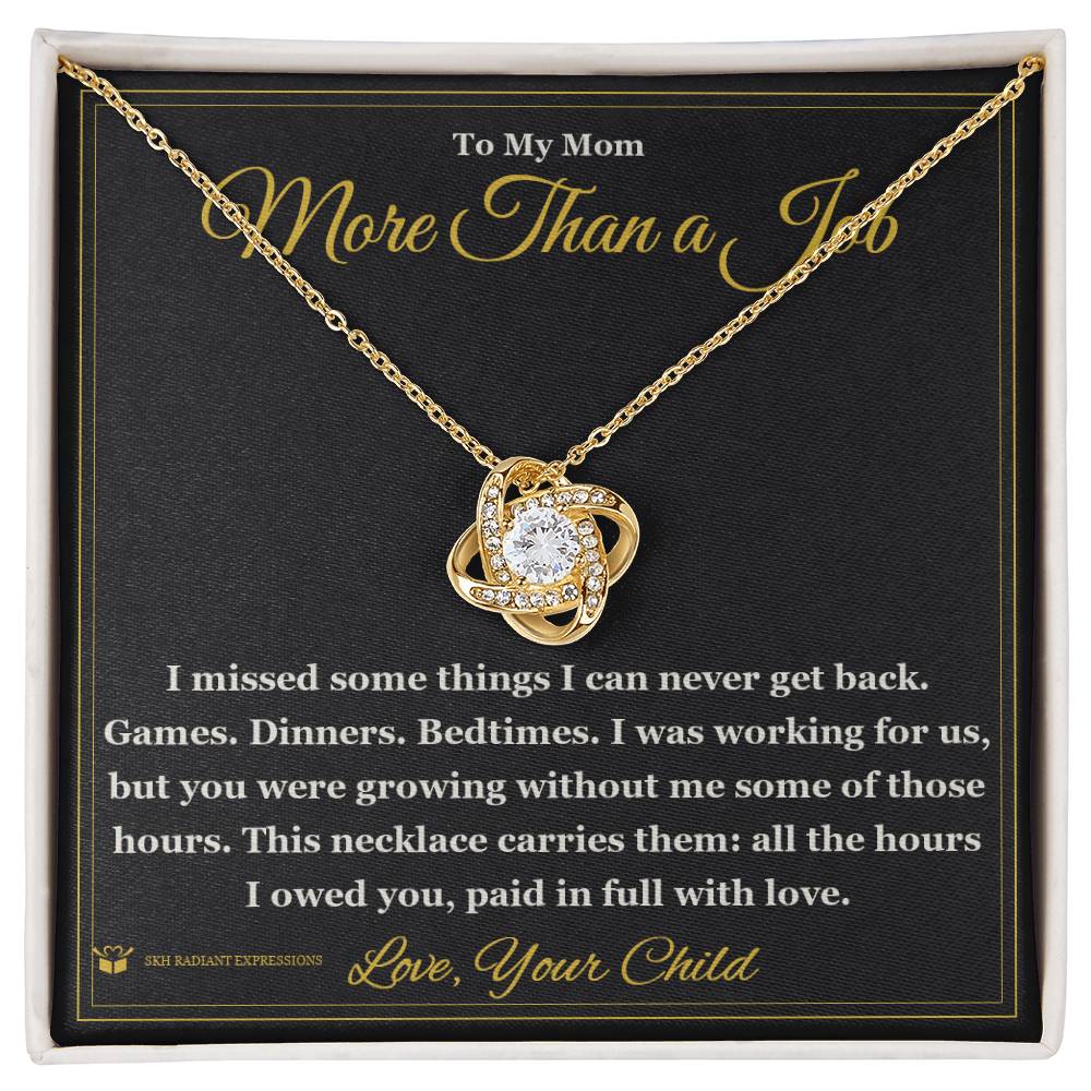 Love Knot Necklace with personalized message card for mom