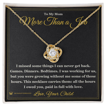 Love Knot Necklace with personalized message card for mom