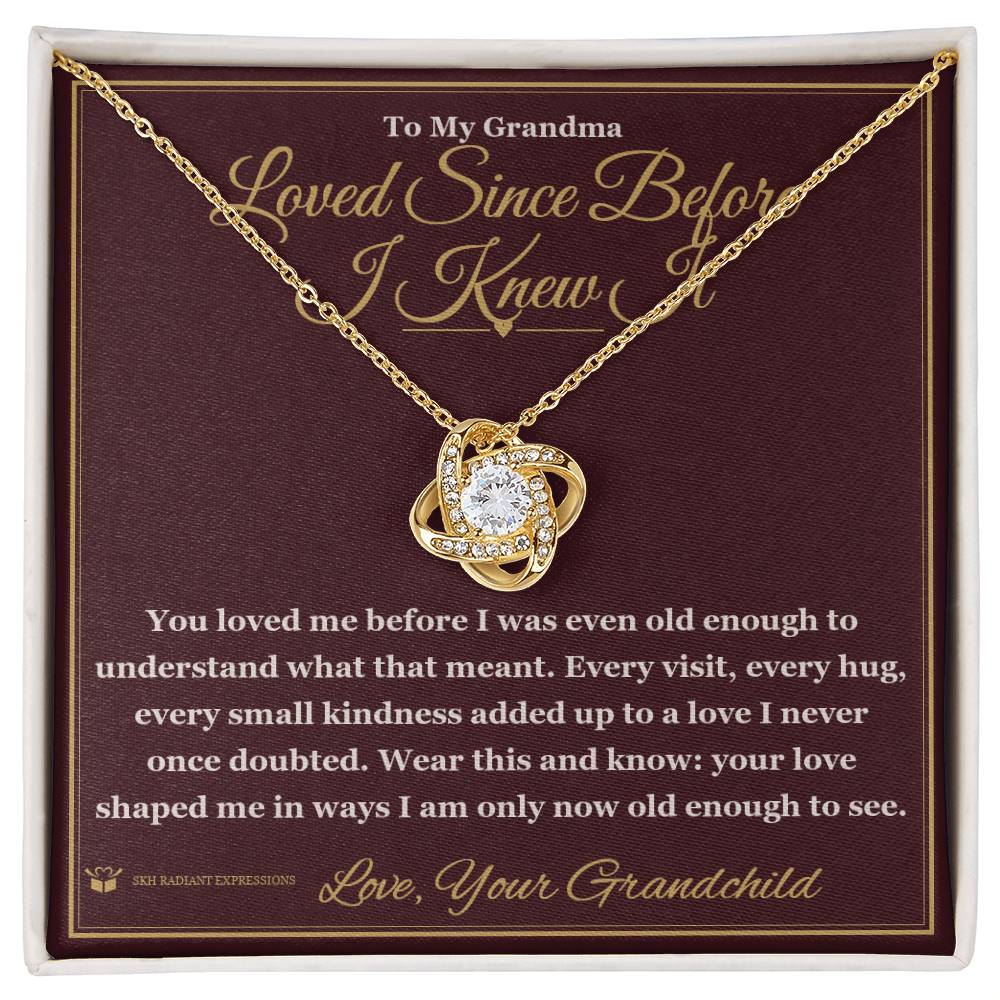 What does a Love Knot Necklace mean - gift for grandmother