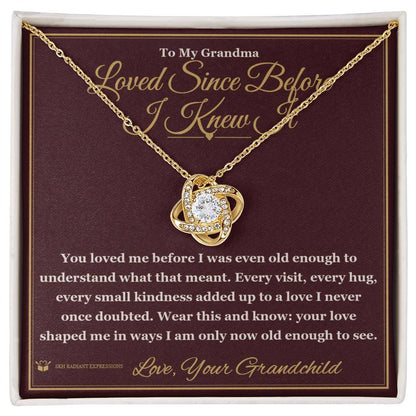 What does a Love Knot Necklace mean - gift for grandmother