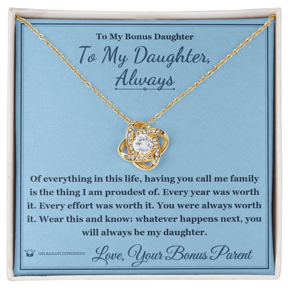 What does a Love Knot Necklace mean - gift for stepdaughter