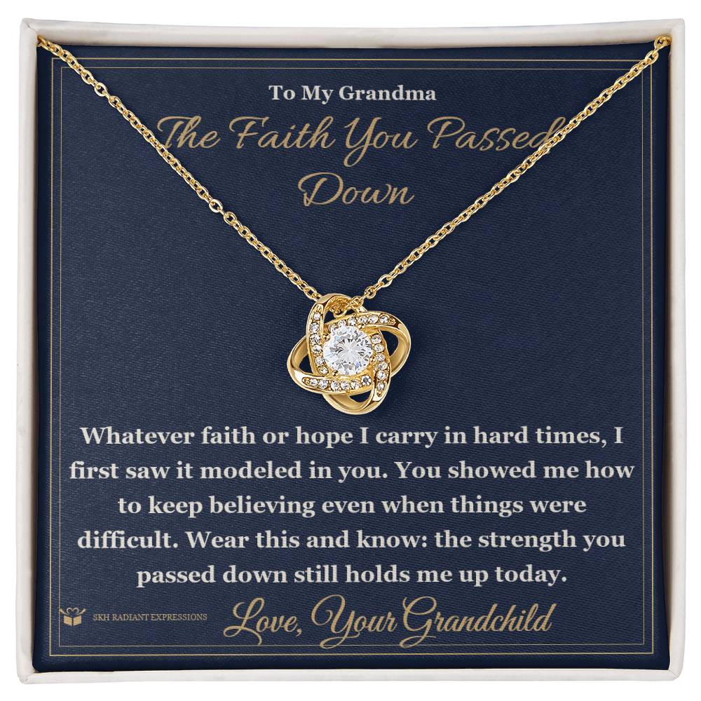 What does a Love Knot Necklace mean - gift for grandmother