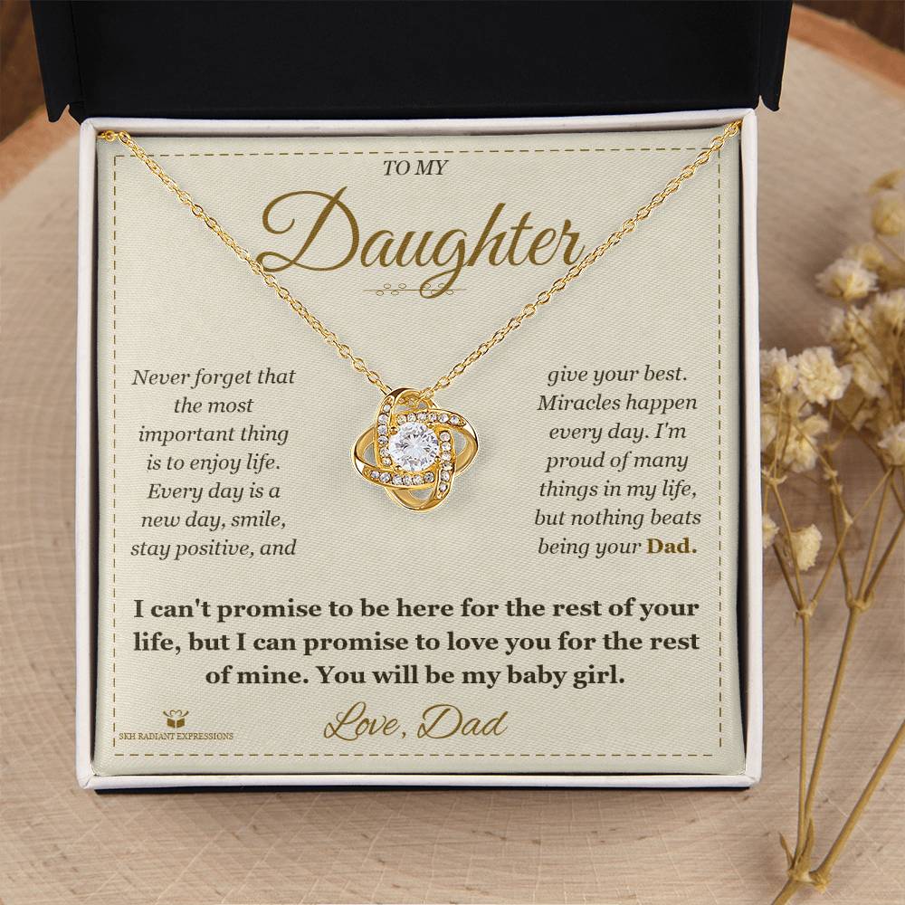 To My Daughter - Forever My Baby Girl - Love Knot Necklace