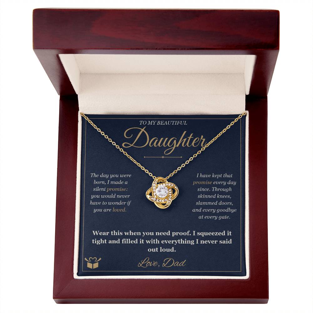 The Silent Promise - Love Knot Necklace for Daughter