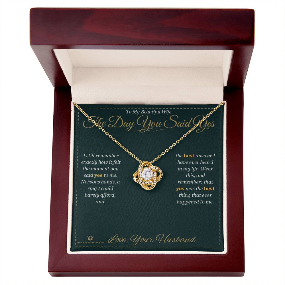 The Day You Said Yes - Love Knot Necklace for Wife