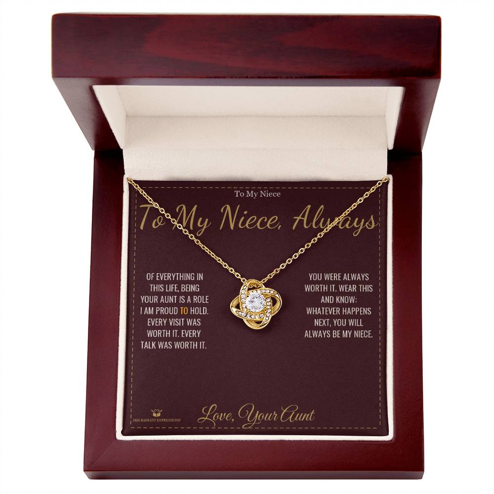 To My Niece, Always - Love Knot Necklace for Niece