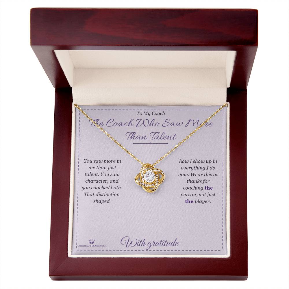 The Coach Who Saw More Than Talent - Love Knot Necklace for Coach