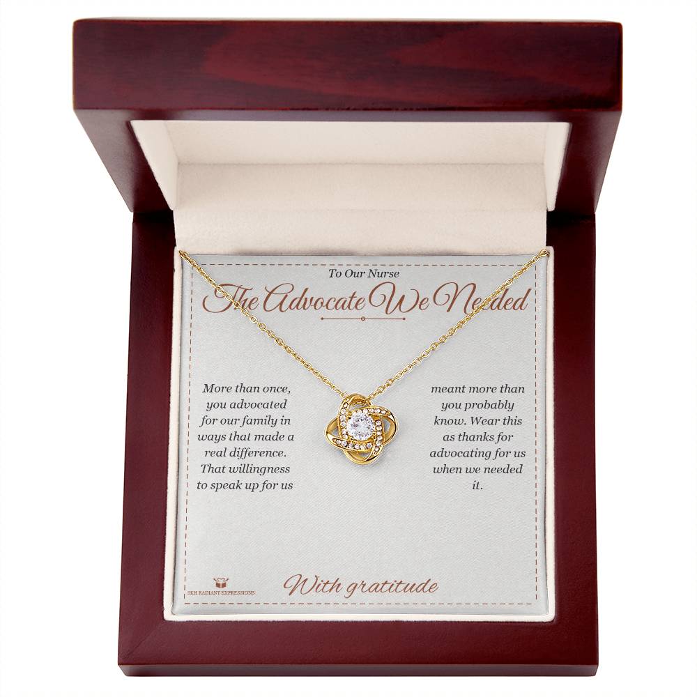 The Advocate We Needed - Love Knot Necklace for Nurse
