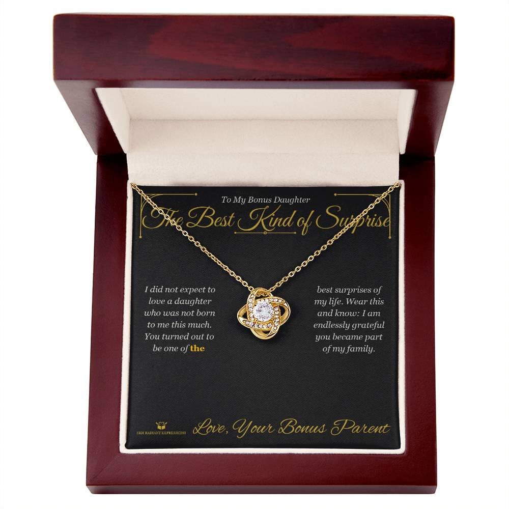 The Best Kind of Surprise - Love Knot Necklace for Stepdaughter