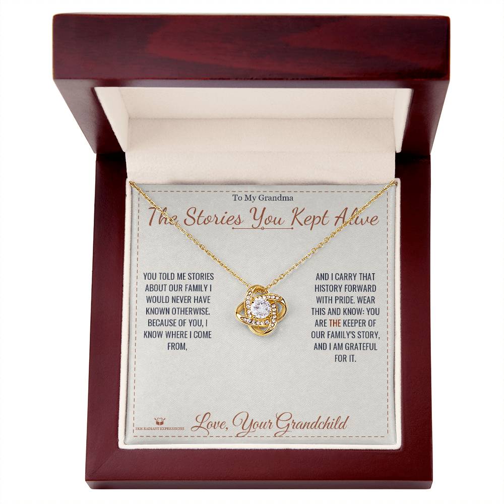 The Stories You Kept Alive - Love Knot Necklace for Grandmother