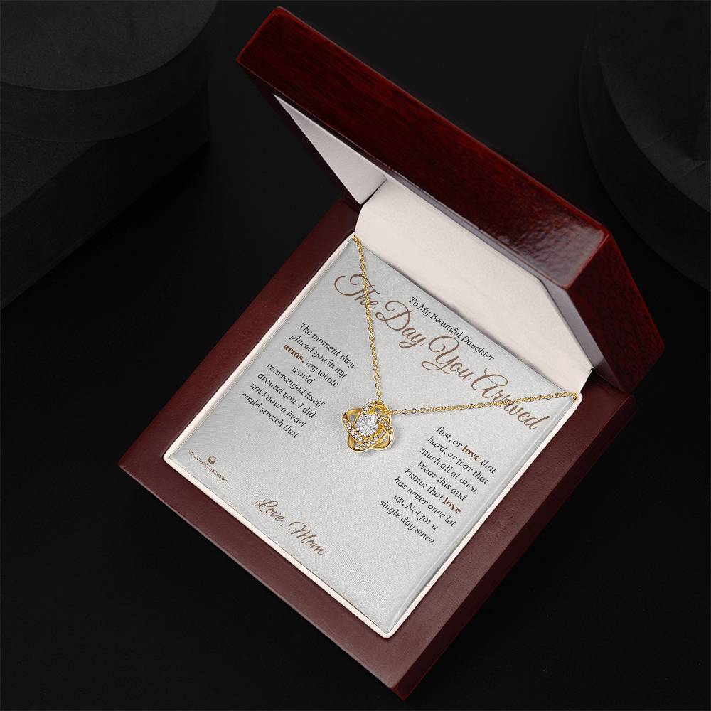 The Day You Arrived - Love Knot Necklace for Daughter