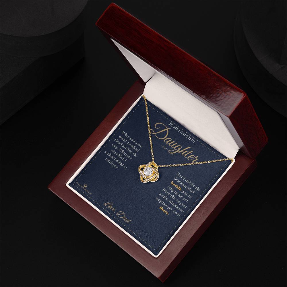 Beside You, Not Behind - Love Knot Necklace for Daughter