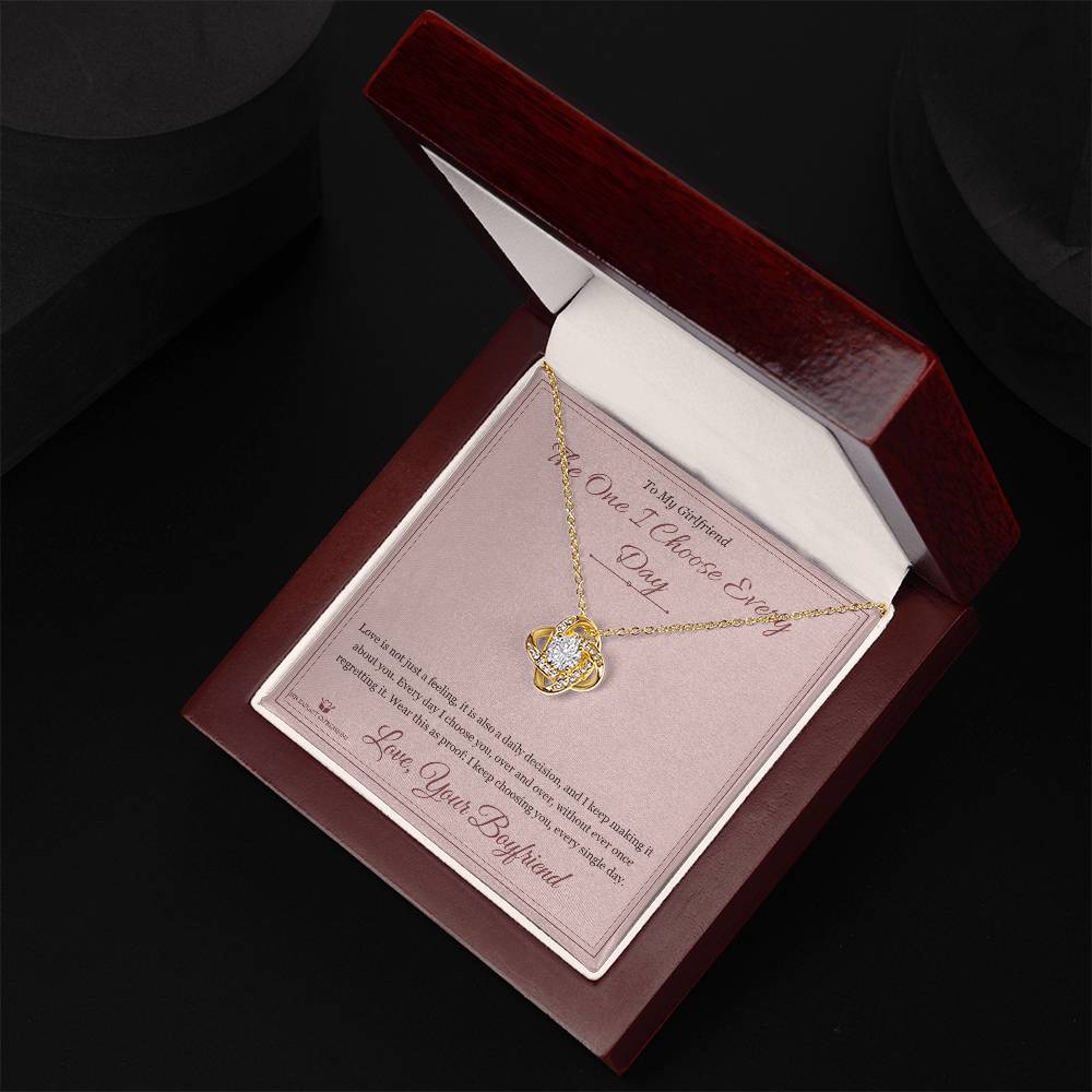 The One I Choose Every Day - Love Knot Necklace for Girlfriend