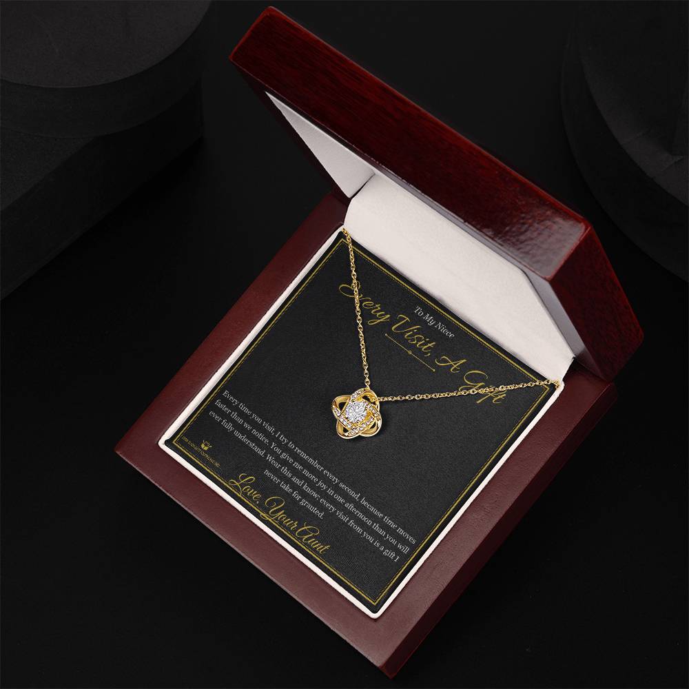 Every Visit, A Gift - Love Knot Necklace for Niece