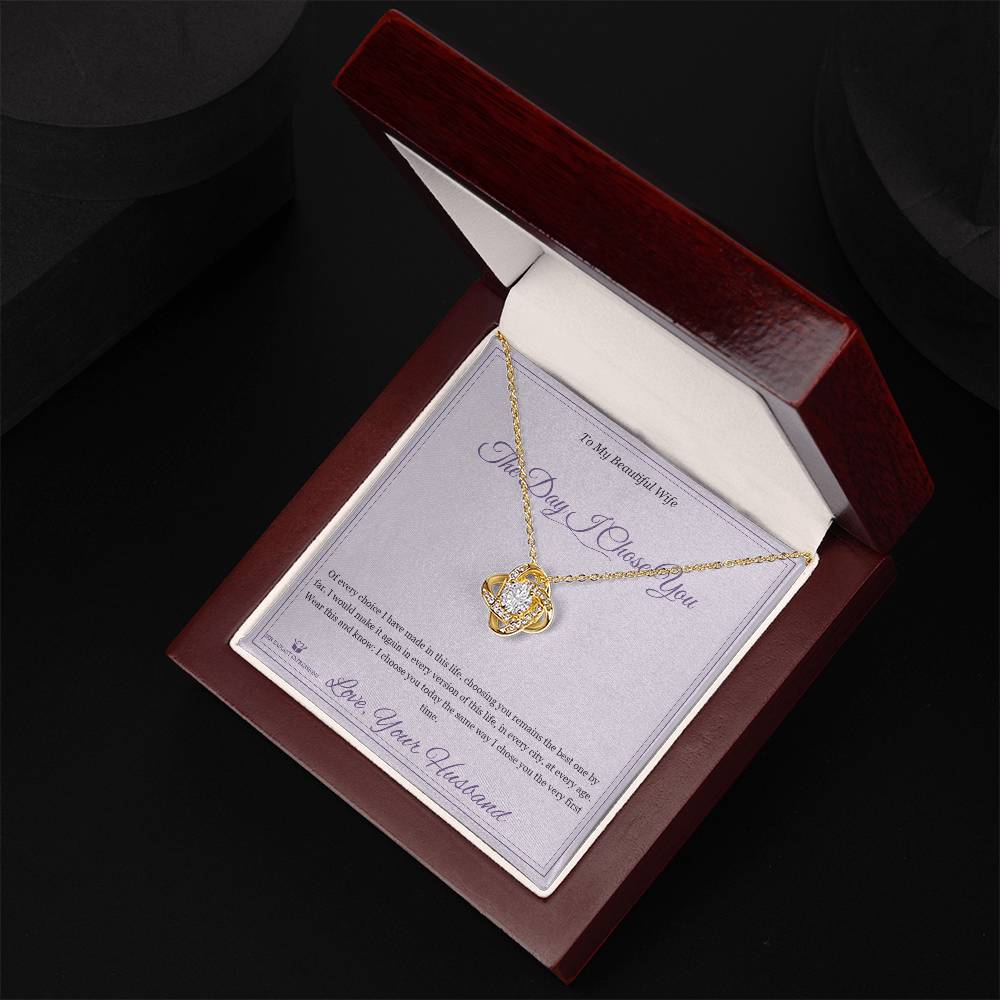 The Day I Chose You - Love Knot Necklace for Wife