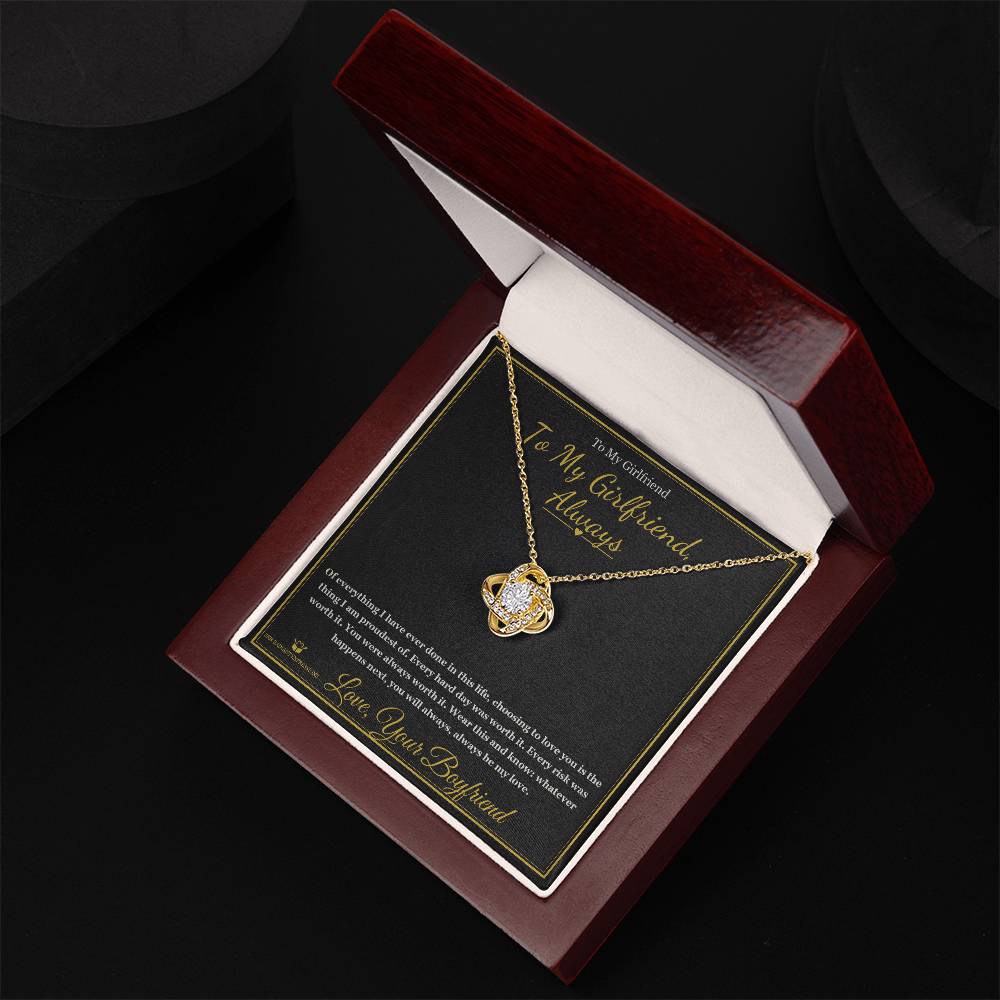 To My Girlfriend, Always - Love Knot Necklace for Girlfriend