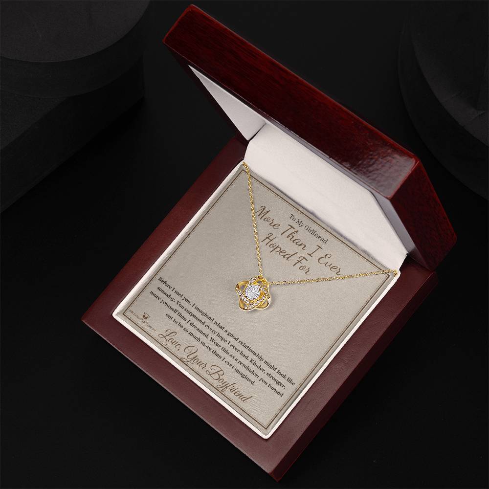 More Than I Ever Hoped For - Love Knot Necklace for Girlfriend