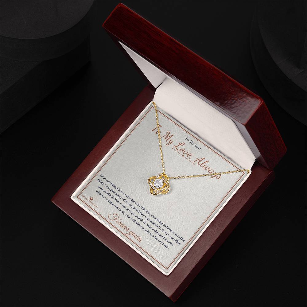 To My Love, Always - Love Knot Necklace for Partner