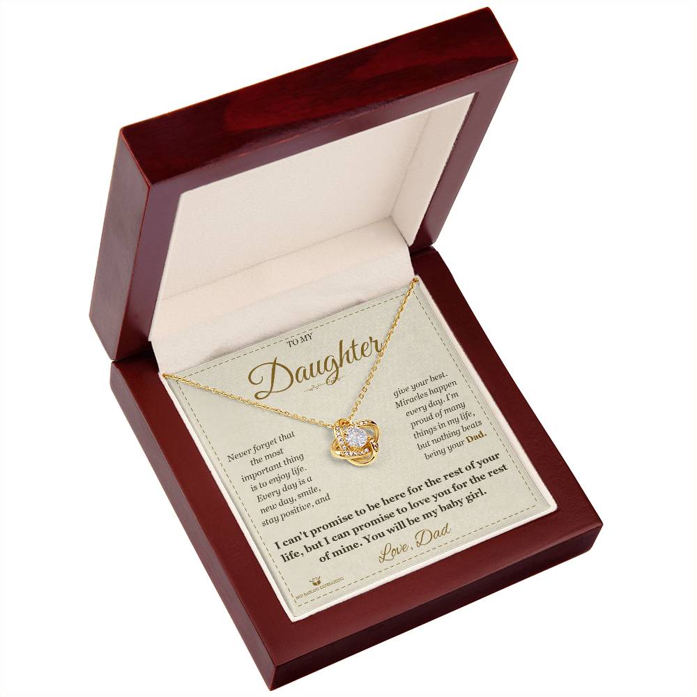 To My Daughter - Forever My Baby Girl - Love Knot Necklace
