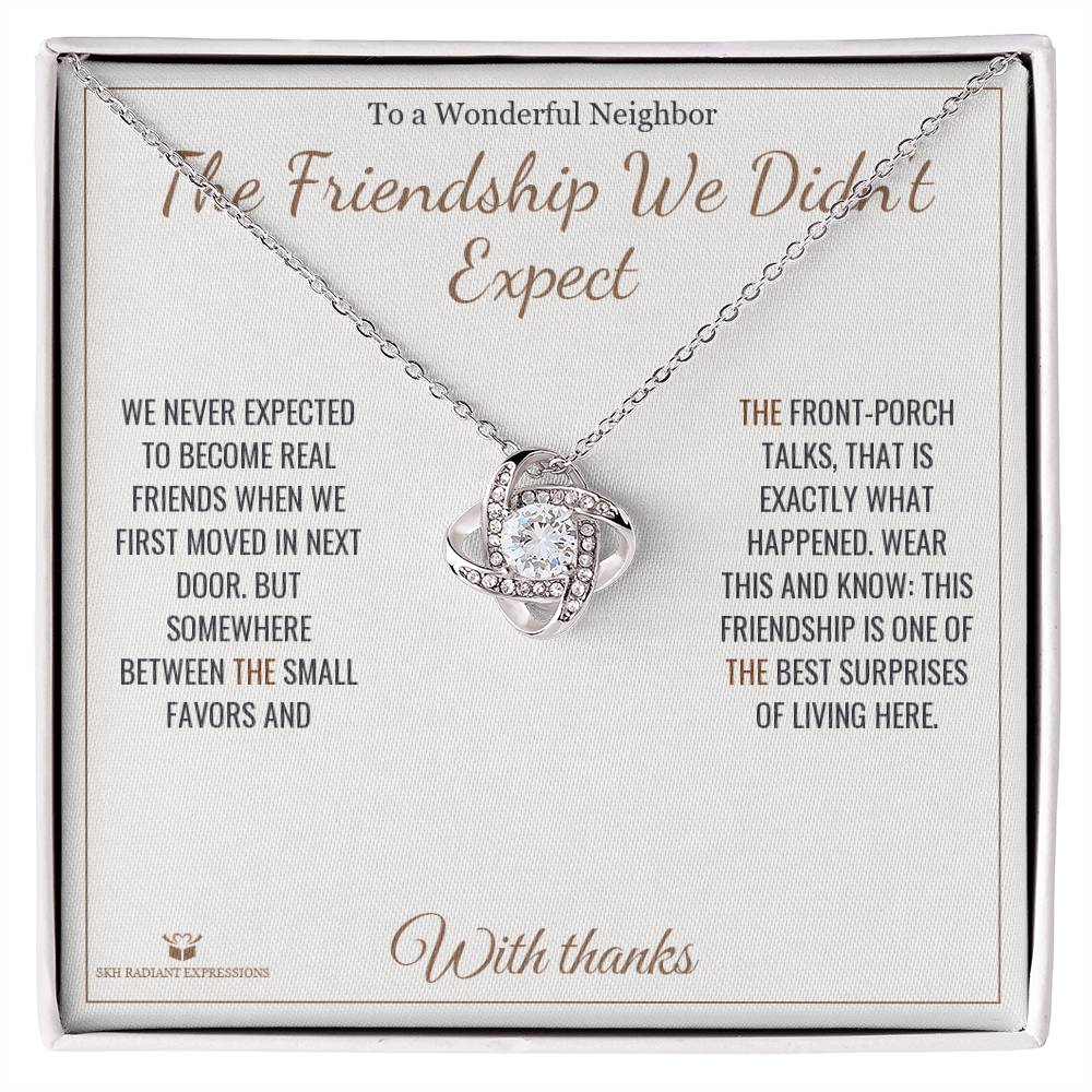 Personalized Love Knot Necklace for neighbor