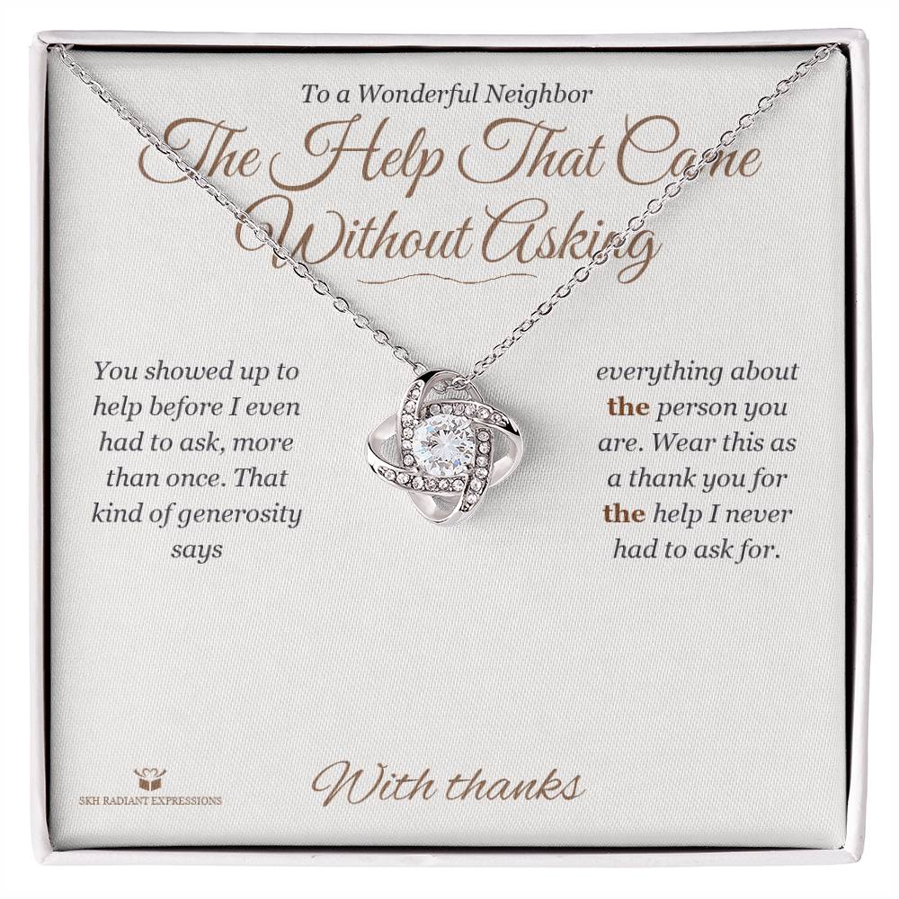 Personalized Love Knot Necklace for neighbor