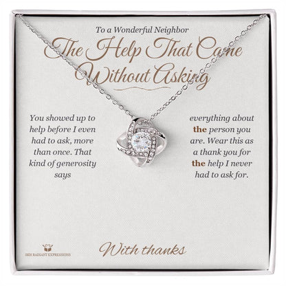 Personalized Love Knot Necklace for neighbor