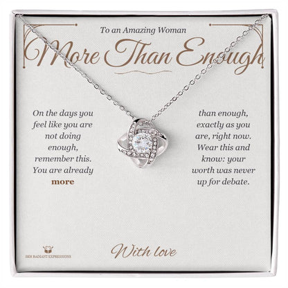 Love Knot Necklace with personalized message card for her