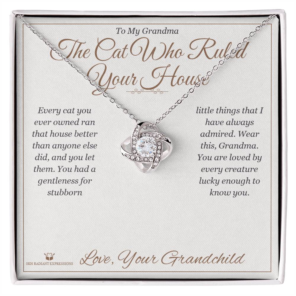 Love Knot Necklace with personalized message card for grandmother