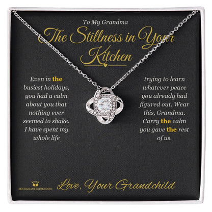 Personalized Love Knot Necklace for grandmother