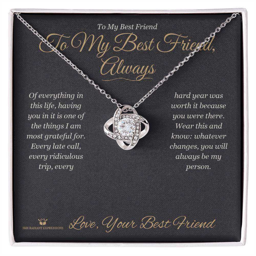 Personalized Love Knot Necklace for best friend