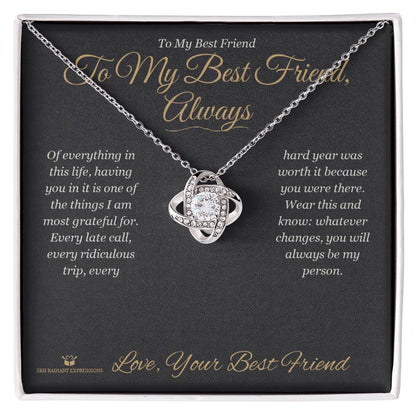 Personalized Love Knot Necklace for best friend