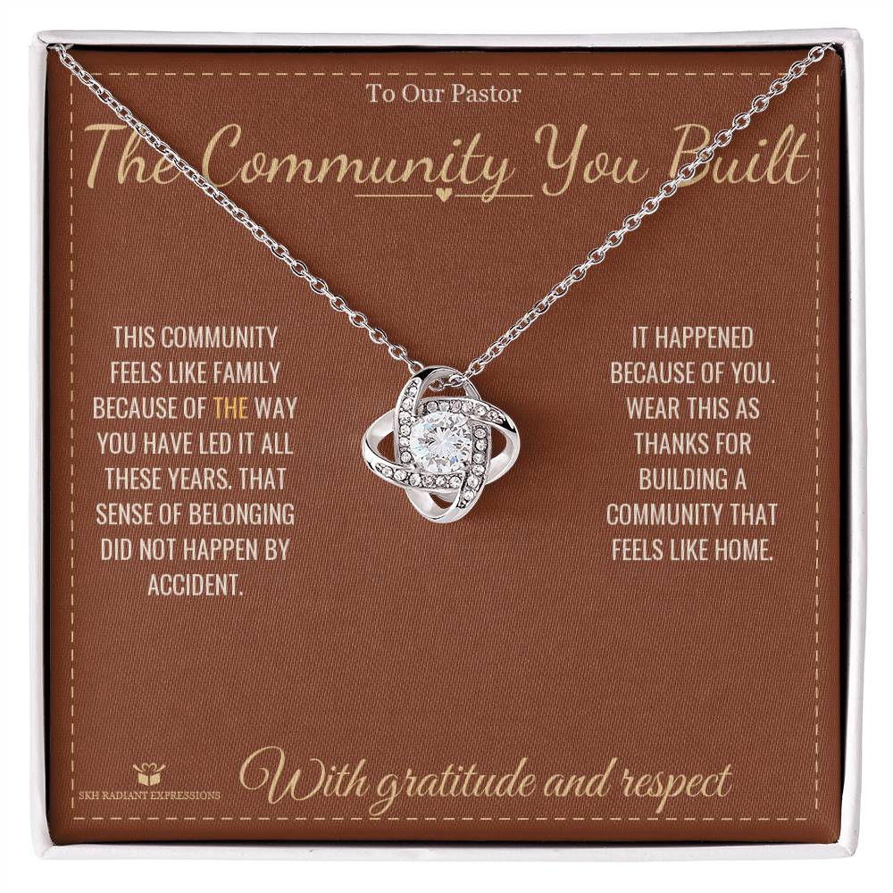 Personalized Love Knot Necklace for pastor