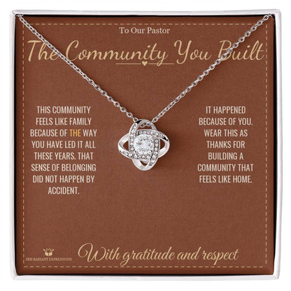 Personalized Love Knot Necklace for pastor