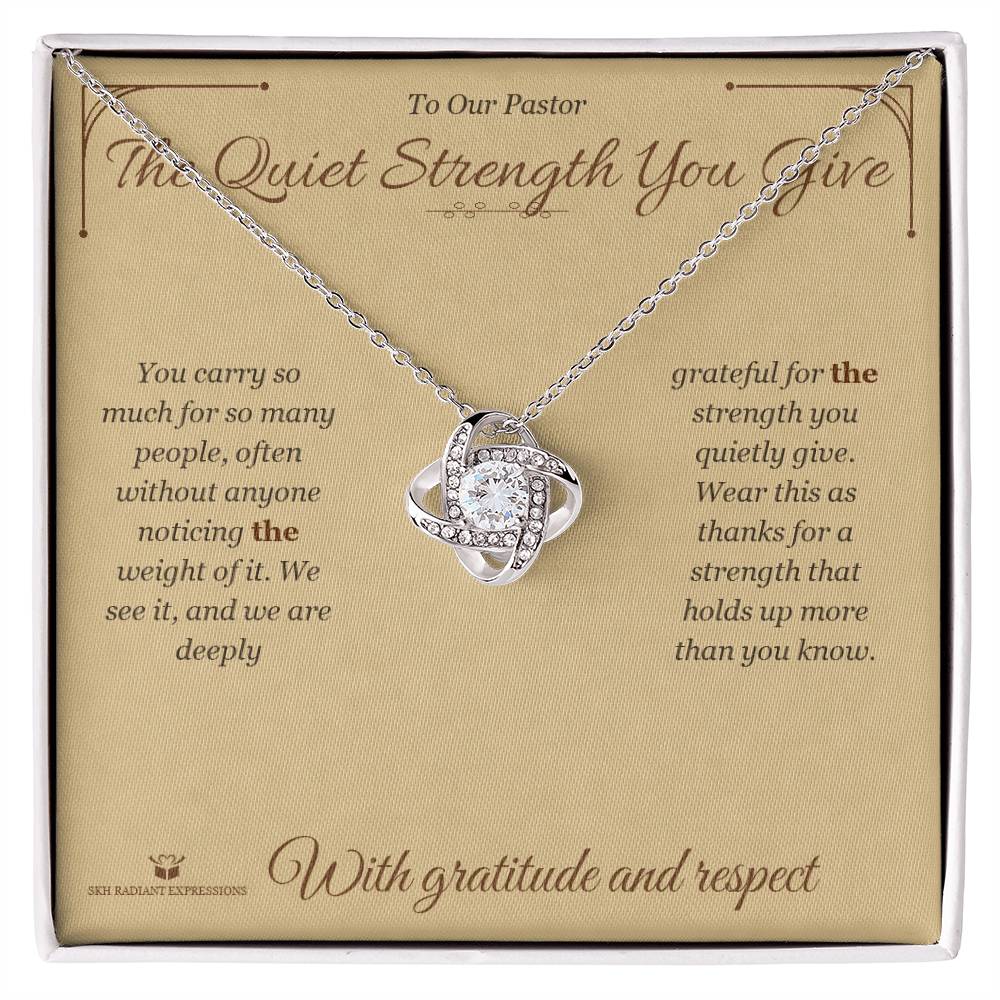 Personalized Love Knot Necklace for pastor