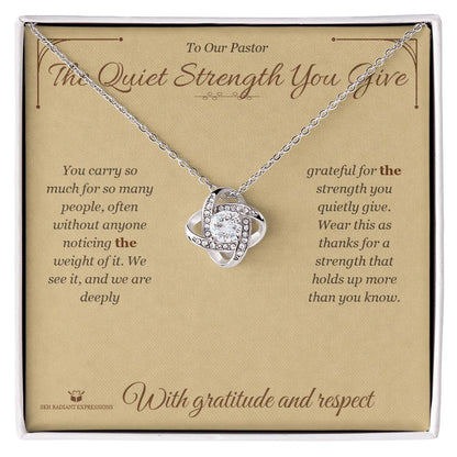Personalized Love Knot Necklace for pastor