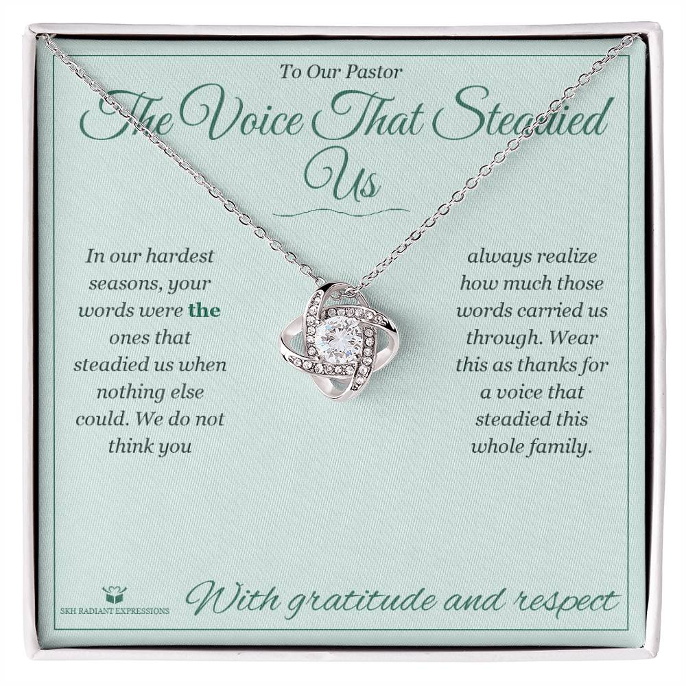 Personalized Love Knot Necklace for pastor
