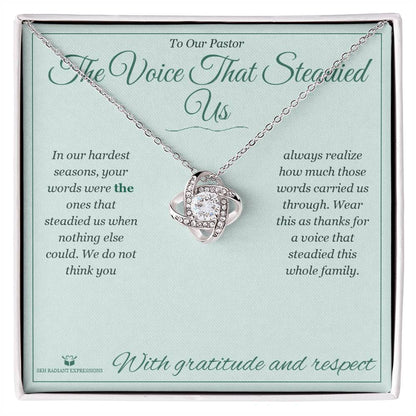 Personalized Love Knot Necklace for pastor