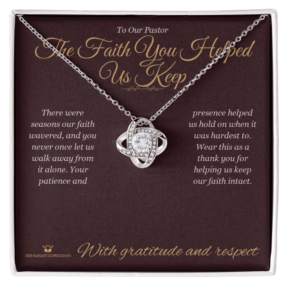 Personalized Love Knot Necklace for pastor
