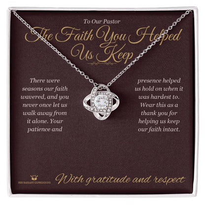 Personalized Love Knot Necklace for pastor